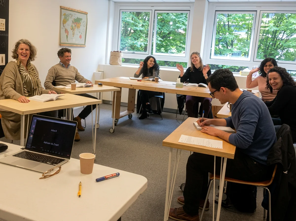 Dutch group course students learning together in Rotterdam